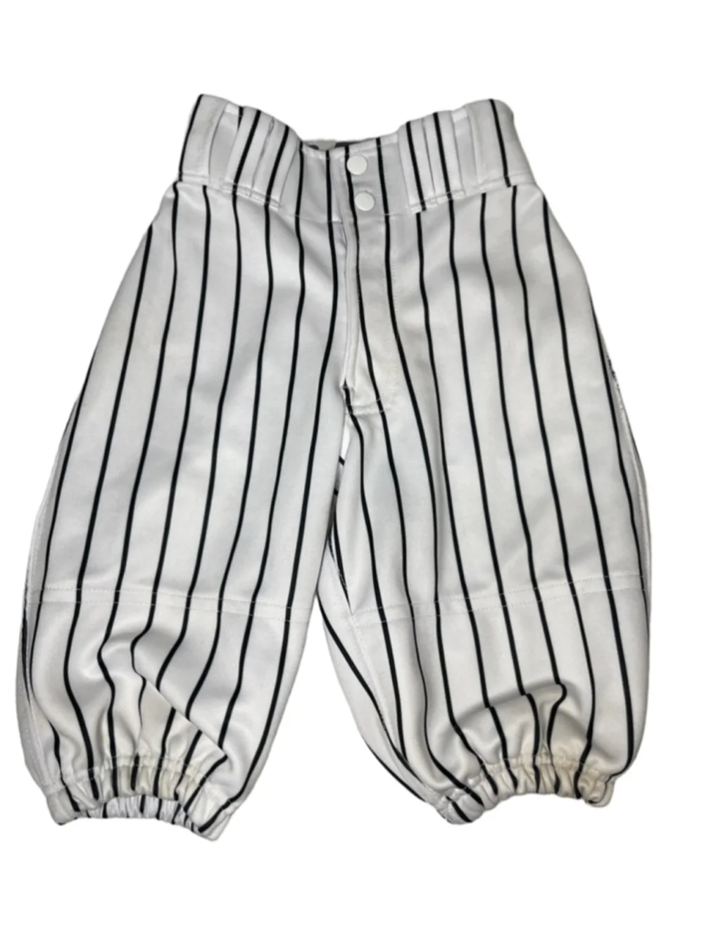 Boys Garb Athletics Casual Pants YXS White Black Pinstripe